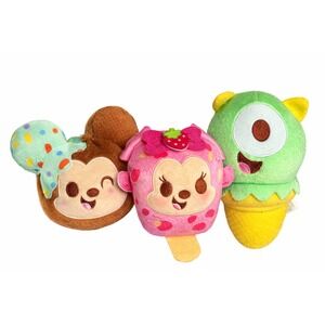Disney Scented Munchlings Plush Lot Minnie Mike Wazowski Ice Cream Popsicle 3pc